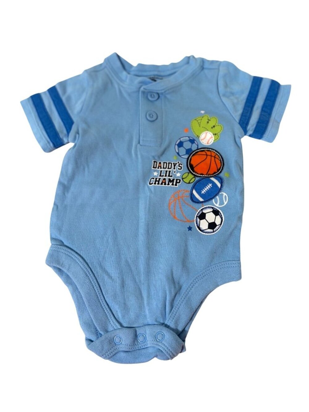 Garanimals Boys Infant Baby Size 6 9 months Daddys Lil Blue 1 piece Bodysuit Spo